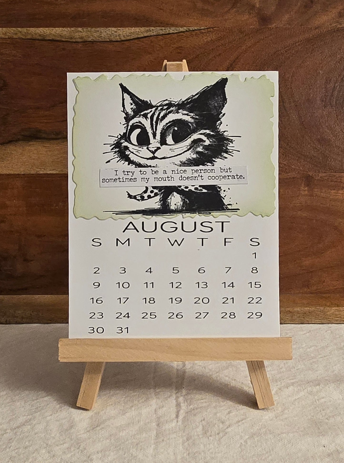 "Animals with Attitude" 2026 Desktop Calendar (Small) - Easel sold separately