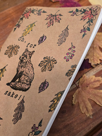 Oh, for fox sake! Coordinating Handmade Bookmark and Notebook Set
