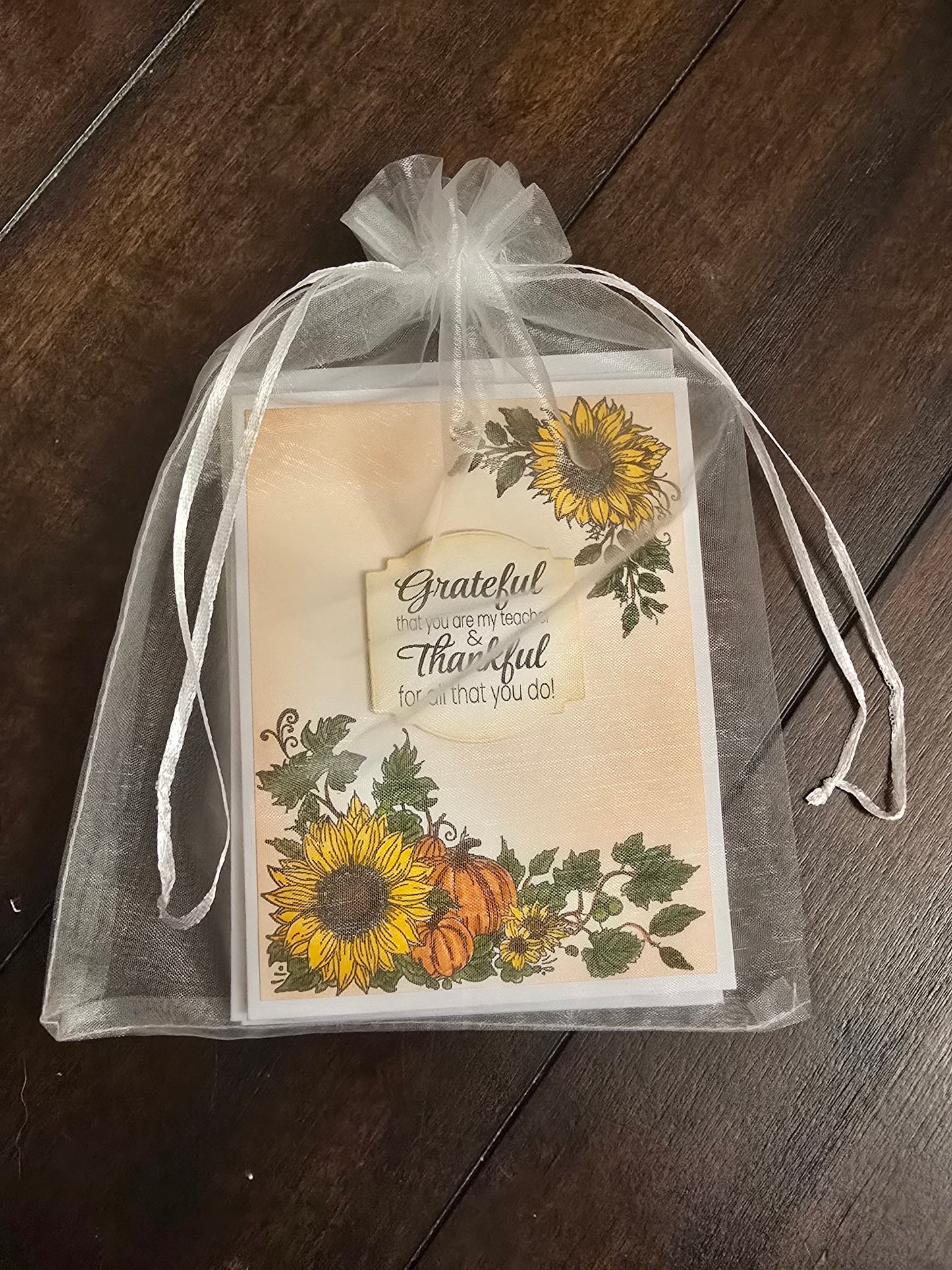 Grateful that you are my teacher & thankful for all that you do! Thanksgiving Card Set of 4