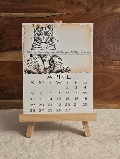 "Animals with Attitude" 2026 Desktop Calendar (Small) - Easel sold separately