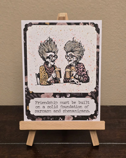 "Friendship must be built..." Handmade Greeting Card