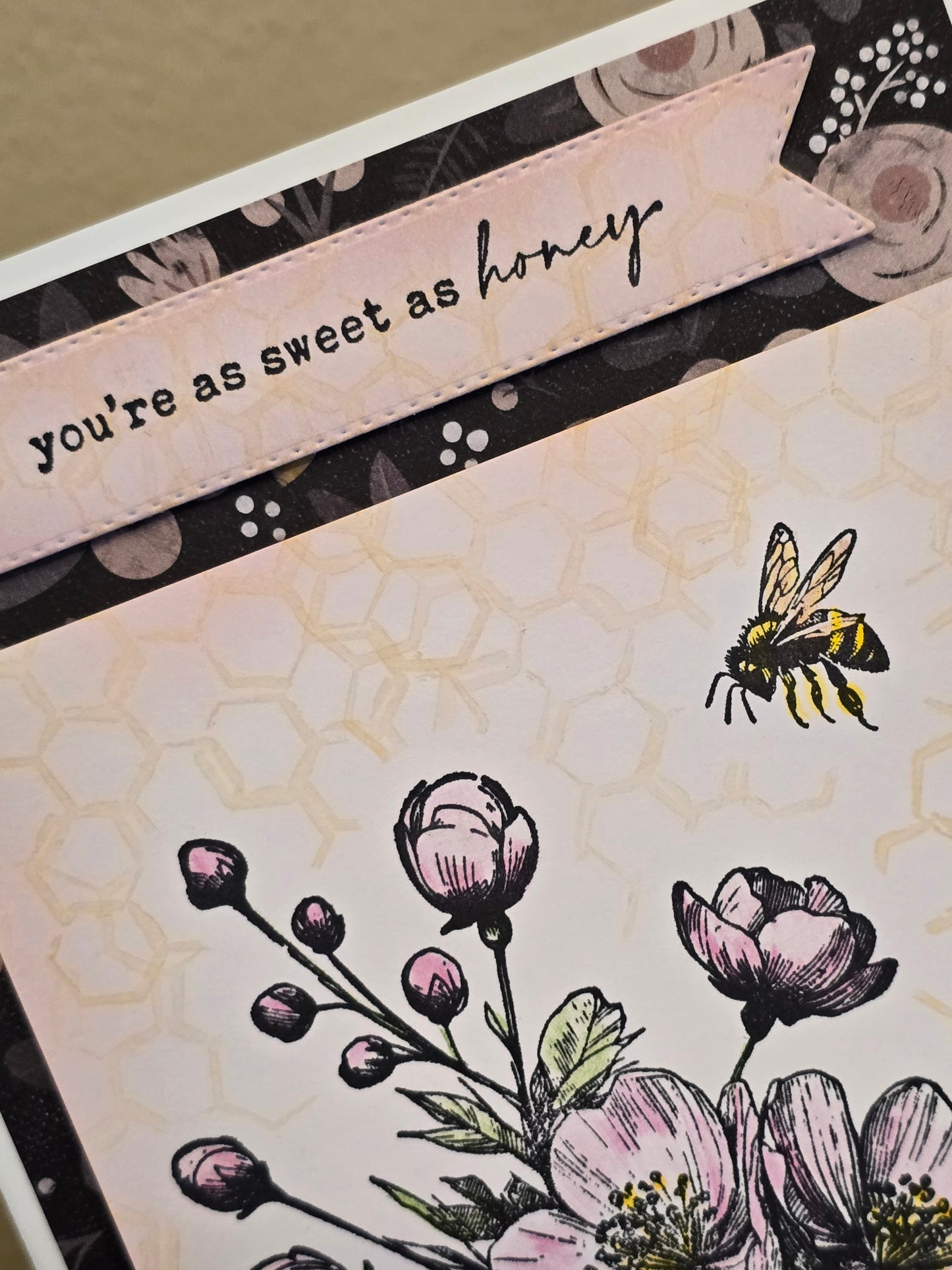 "You're as sweet as honey" Handmade Greeting Card