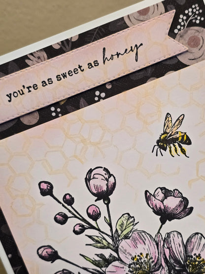 "You're as sweet as honey" Handmade Greeting Card