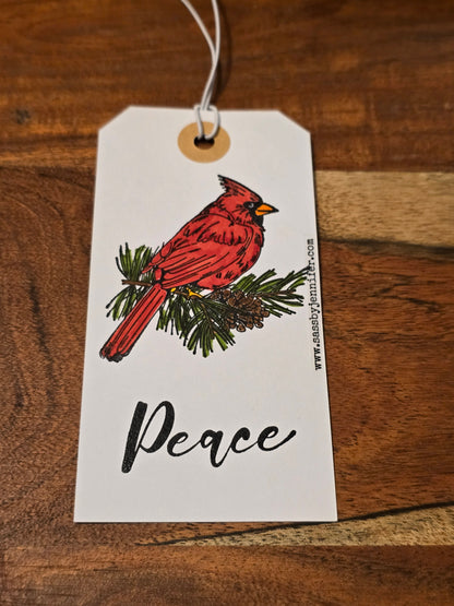 Wintery Nature Themed Holiday Gift Tags (Double Sided, Set of 5)