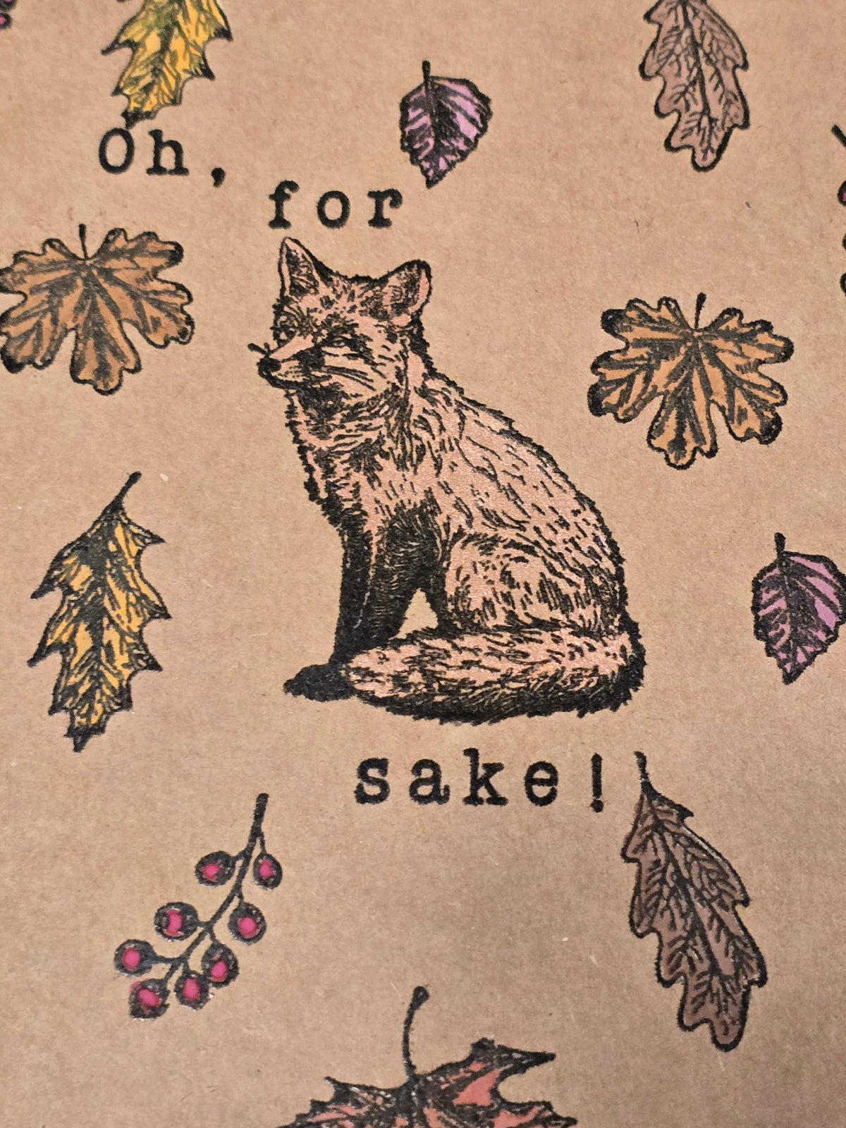 Oh, for fox sake! Coordinating Handmade Bookmark and Notebook Set