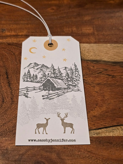 Wintery Nature Themed Holiday Gift Tags (Double Sided, Set of 5)