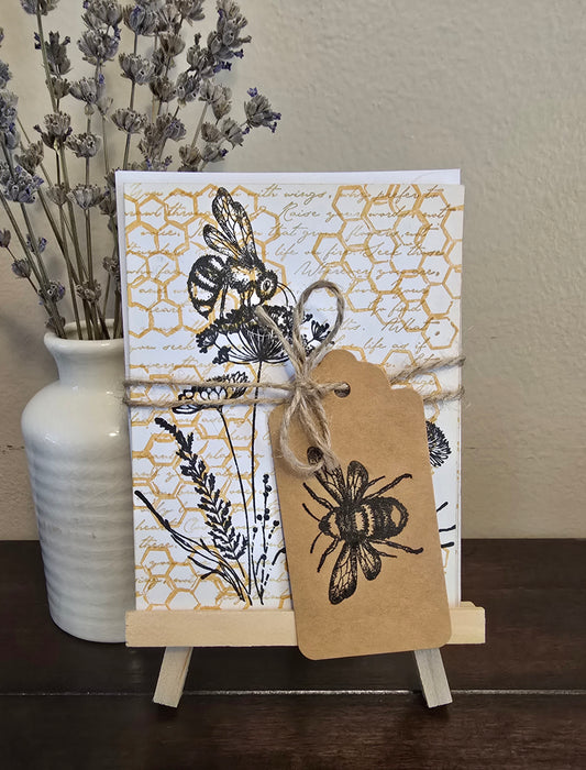 Beautiful Bees Blank Notecard - Set of 4 Unique Designs