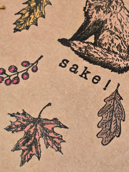 Oh, for fox sake! Coordinating Handmade Bookmark and Notebook Set
