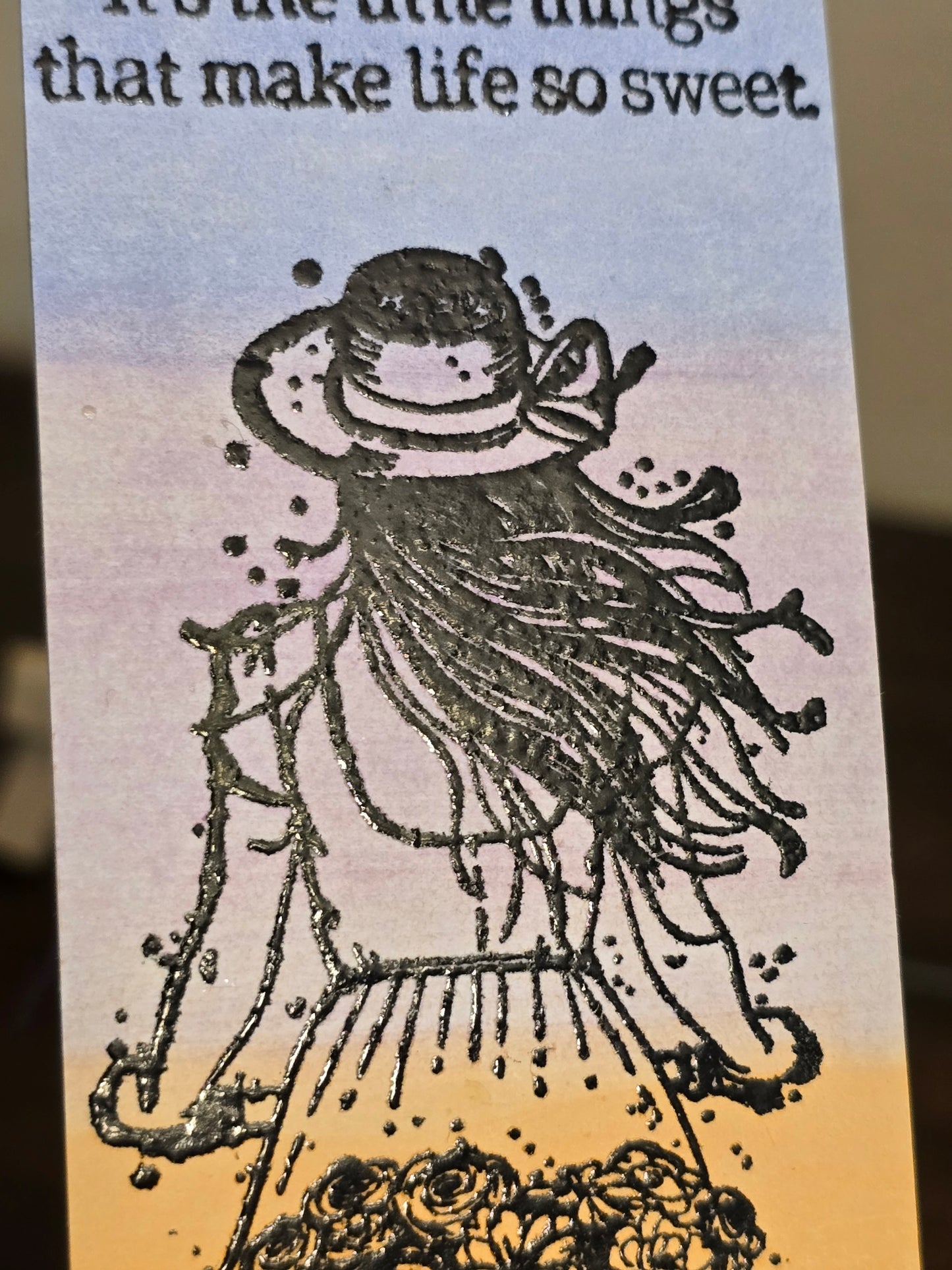 "It's the little things that make life so sweet." Watercolor Bookmark