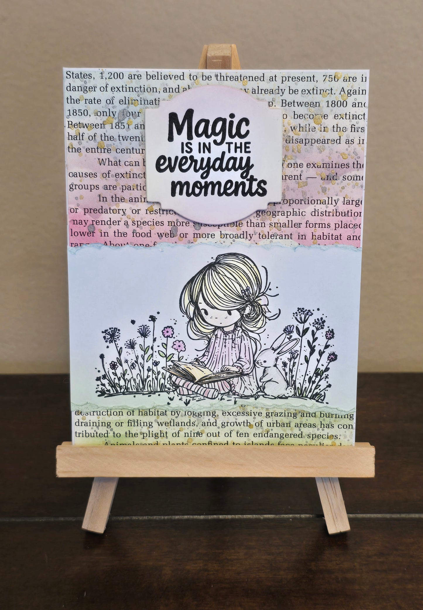 "Magic is in the everyday moments." Handmade Greeting Card