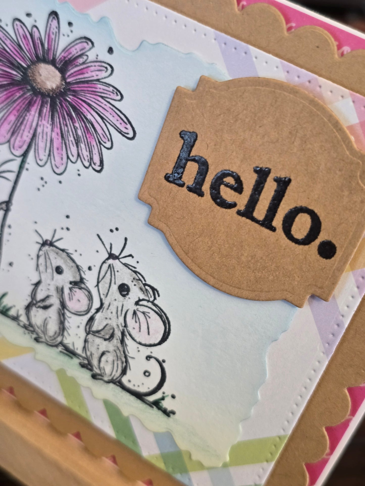 "hello." Handmade Greeting Card