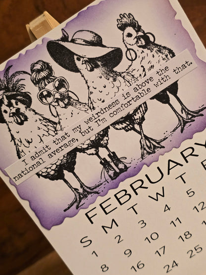 "Animals with Attitude" 2026 Desktop Calendar (Small) - Easel sold separately