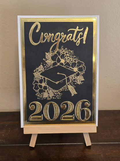 "Congrats" 2026 Handmade Graduation Card