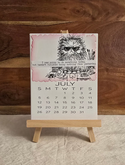 "Animals with Attitude" 2026 Desktop Calendar (Small) - Easel sold separately