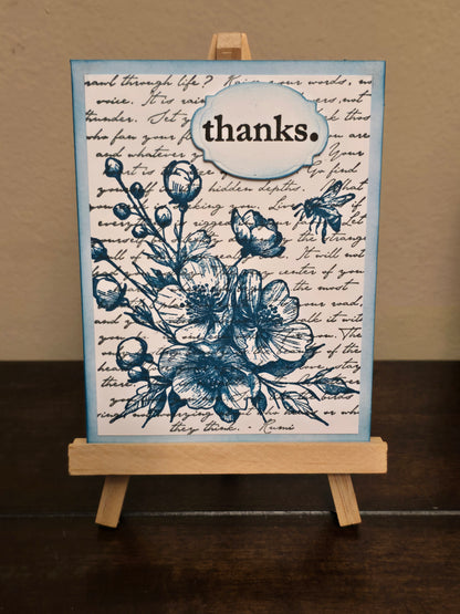 "thanks." Notecard set (5 unique designs, blank inside)