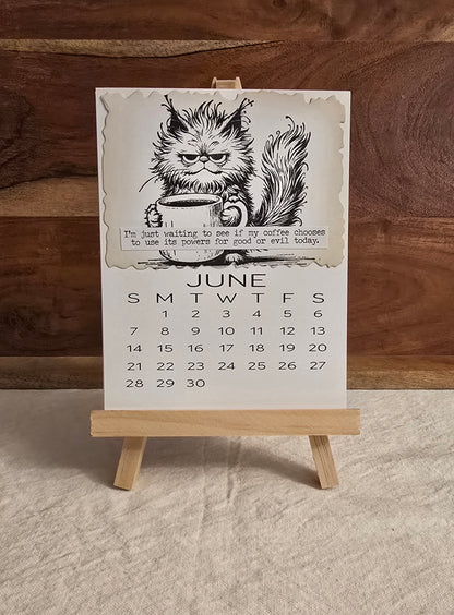 "Animals with Attitude" 2026 Desktop Calendar (Small) - Easel sold separately