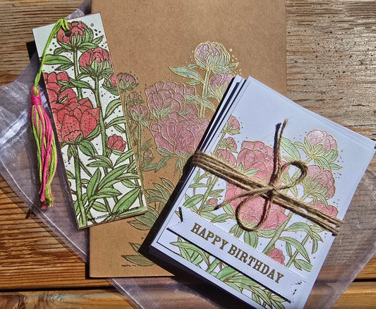 Peony Gift Set (Notebook, Bookmark, Notecard Set)