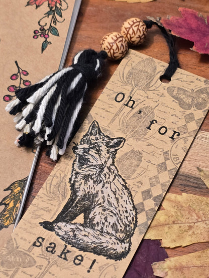 Oh, for fox sake! Coordinating Handmade Bookmark and Notebook Set