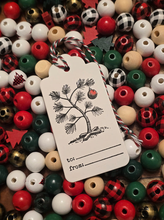 Charlie Brown Christmas Tree Gift Tag (individual, white, 20 available)