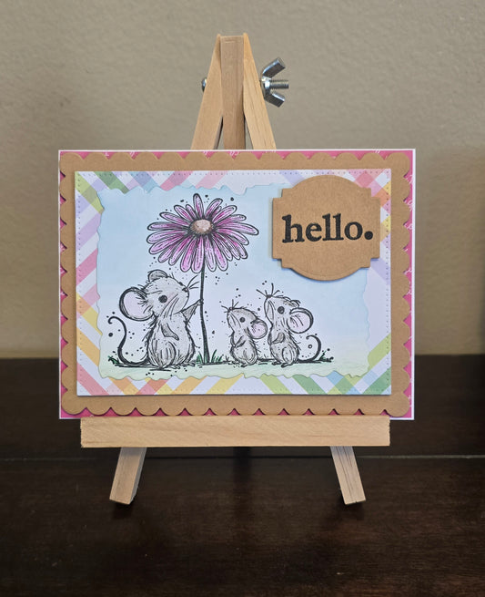 "hello." Handmade Greeting Card