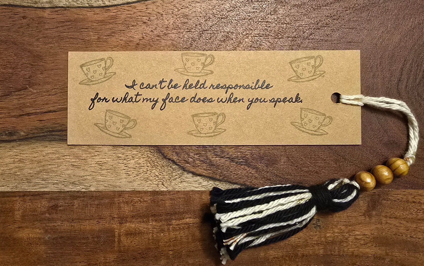 "I can't be held responsible for what my face does when you speak." Bookmark