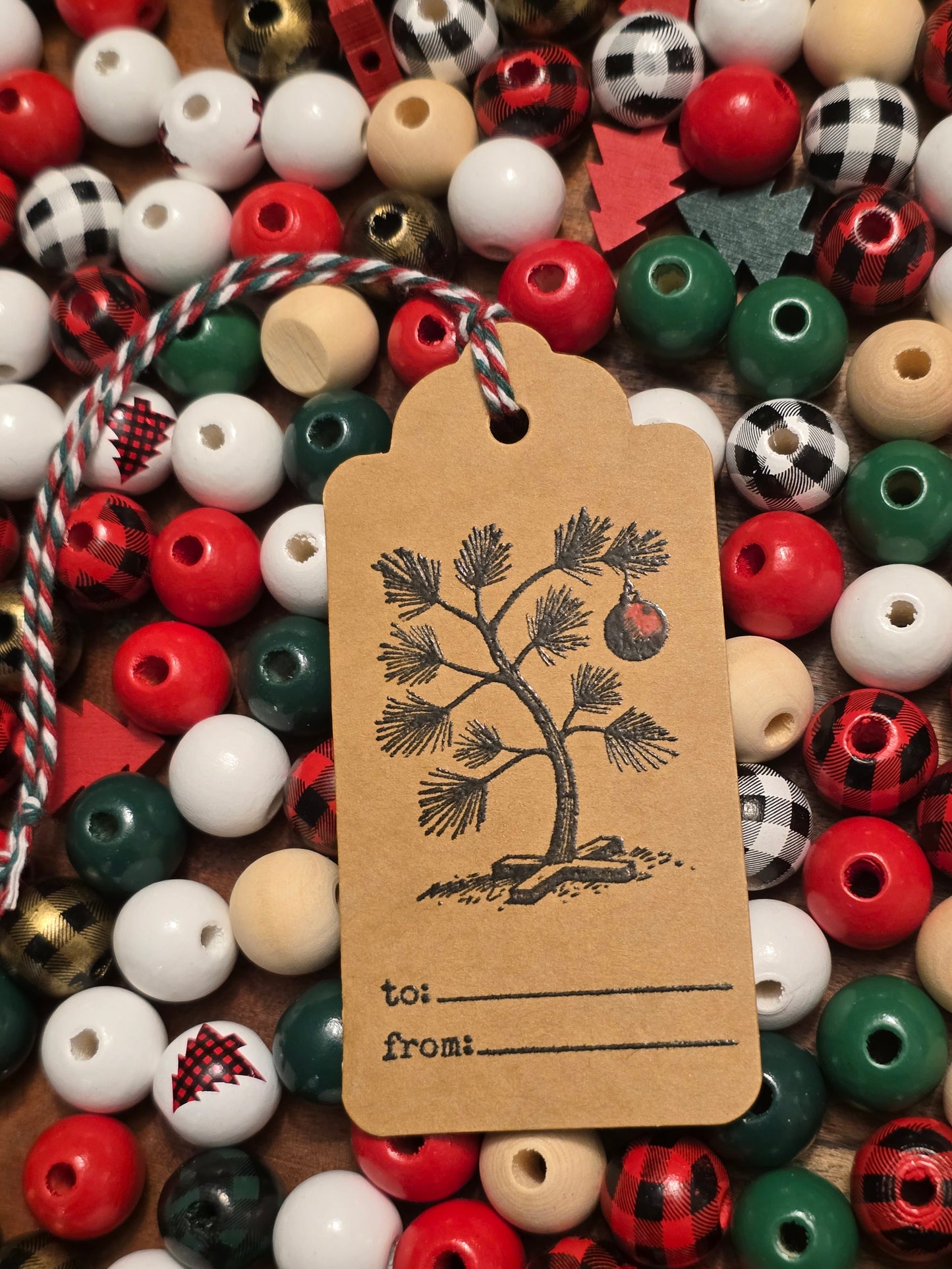 Charlie Brown Christmas Tree Gift Tag (individual, Kraft brown, 20 available)