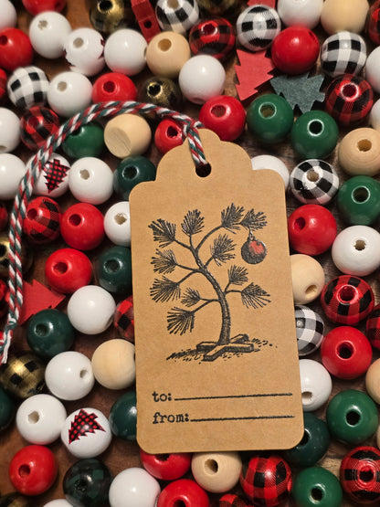 Charlie Brown Christmas Tree Gift Tag (individual, Kraft brown, 20 available)