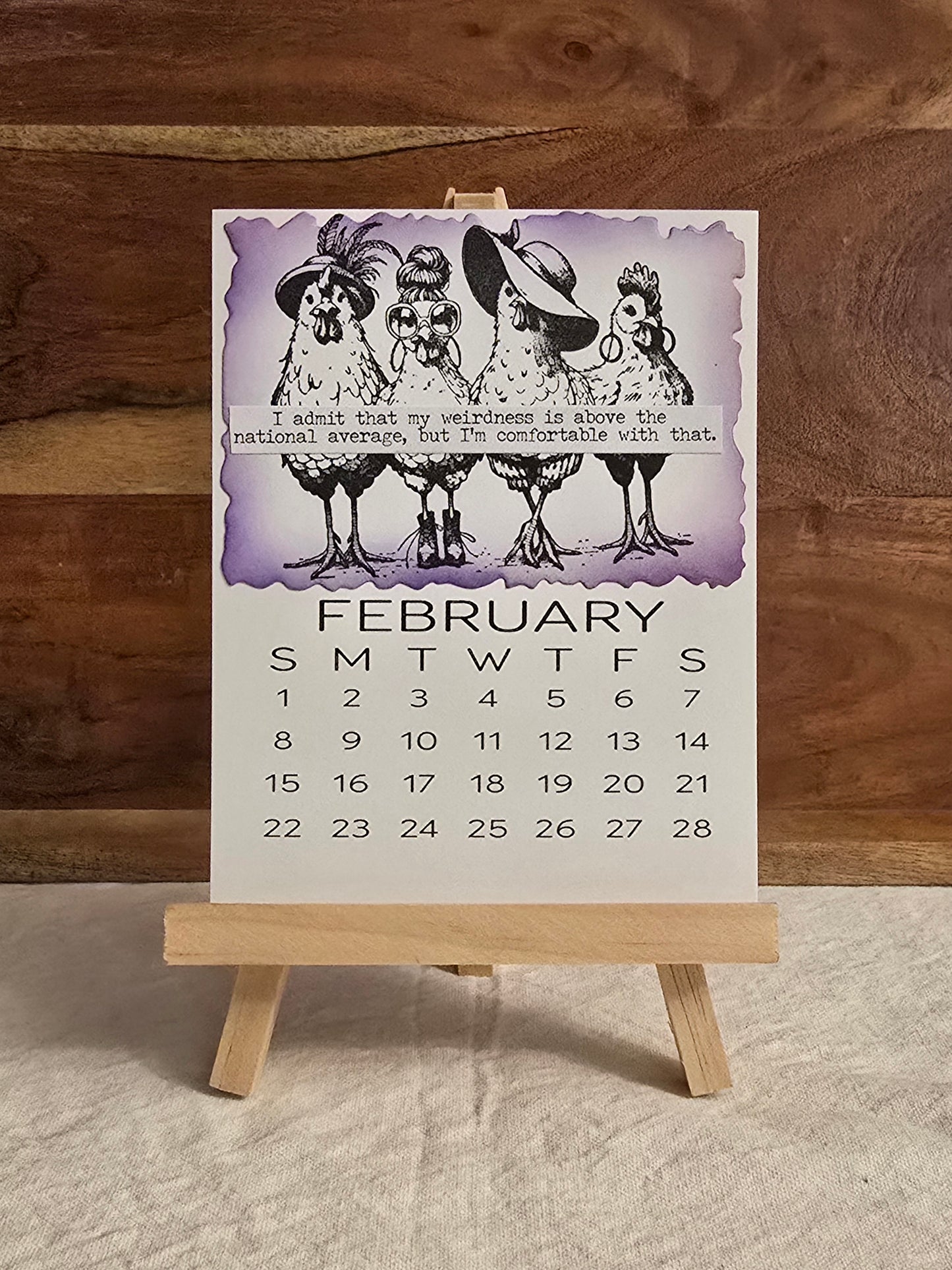 "Animals with Attitude" 2026 Desktop Calendar (Small) - Easel sold separately
