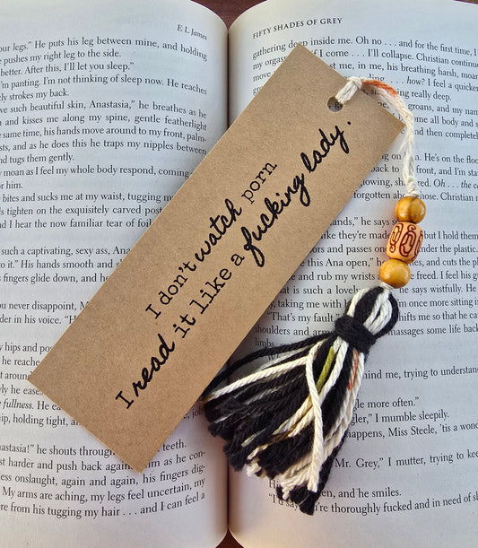 "I don't watch porn. I read it like a fucking lady." Bookmark