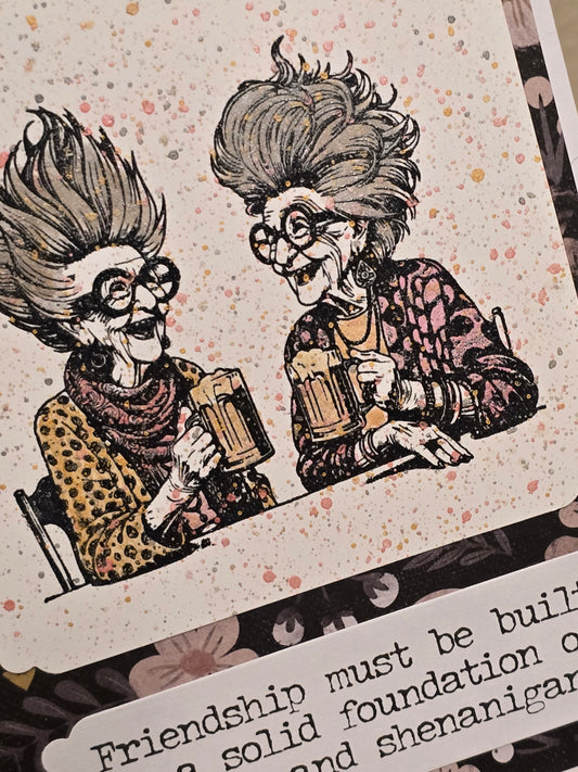 "Friendship must be built..." Handmade Greeting Card
