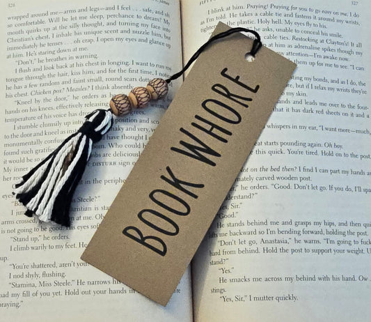 "BOOK WHORE" Handmade Boomark