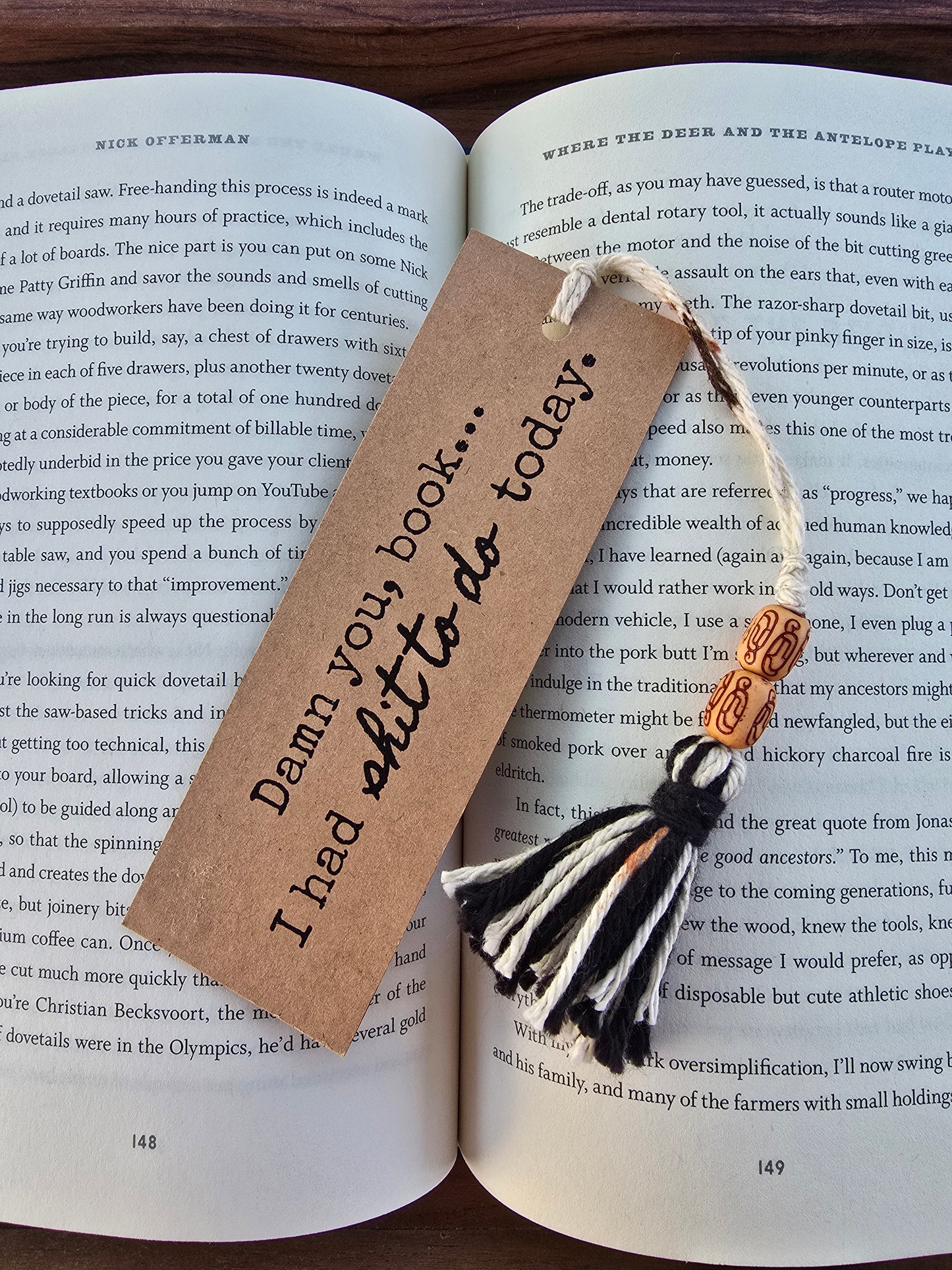 "Damn you, book... I had shit to do today." Bookmark