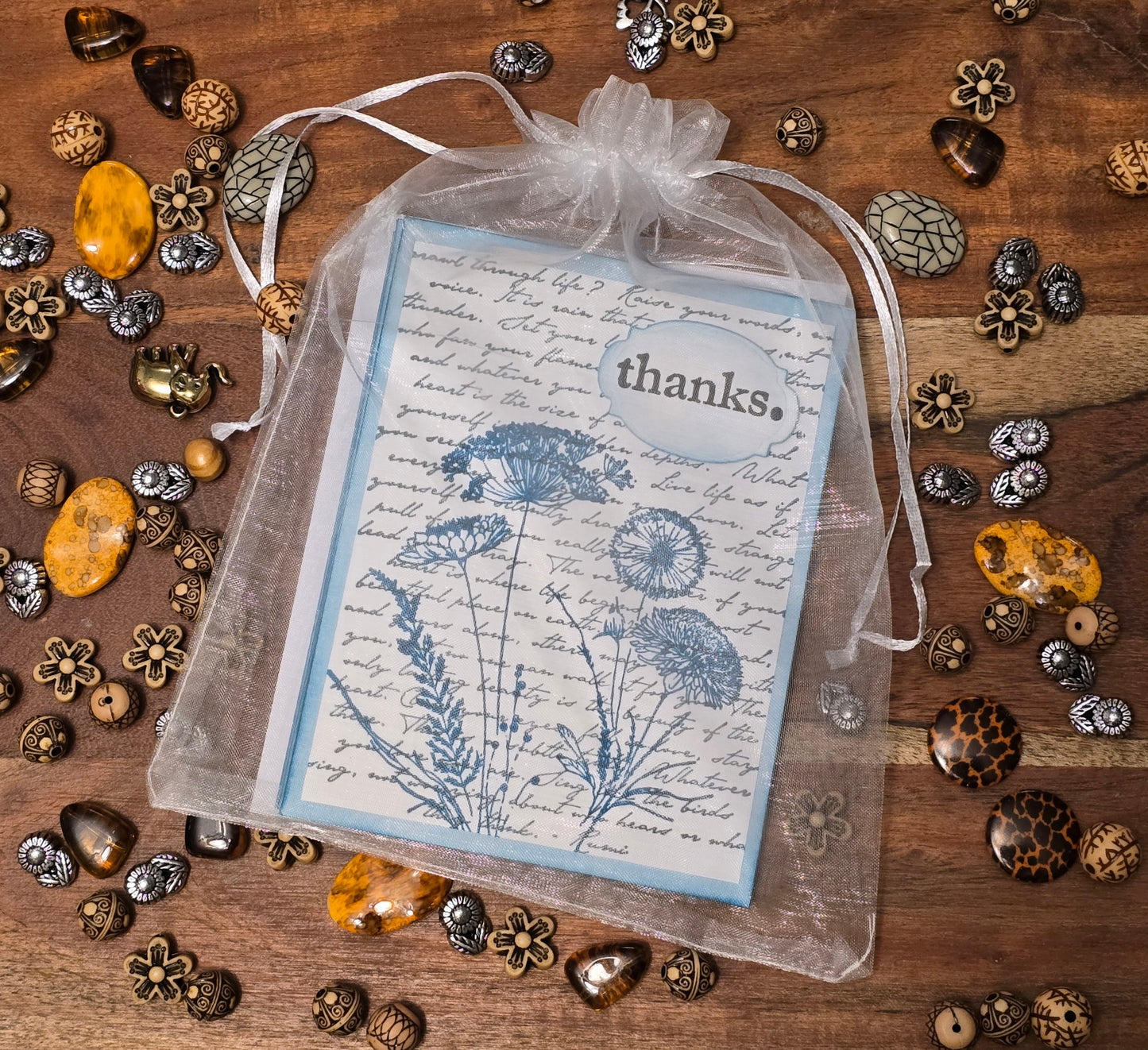 "thanks." Notecard set (5 unique designs, blank inside)