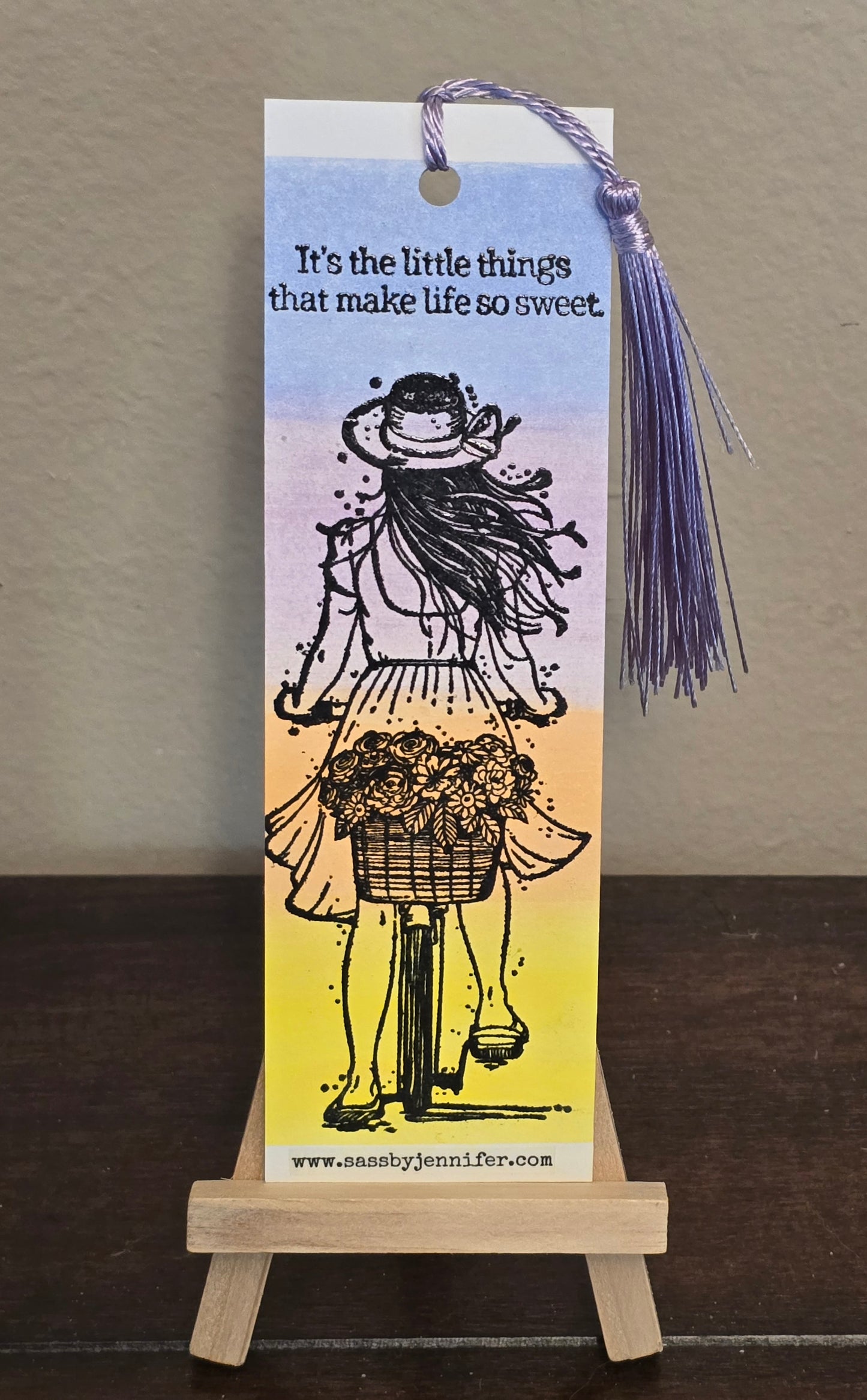 "It's the little things that make life so sweet." Watercolor Bookmark