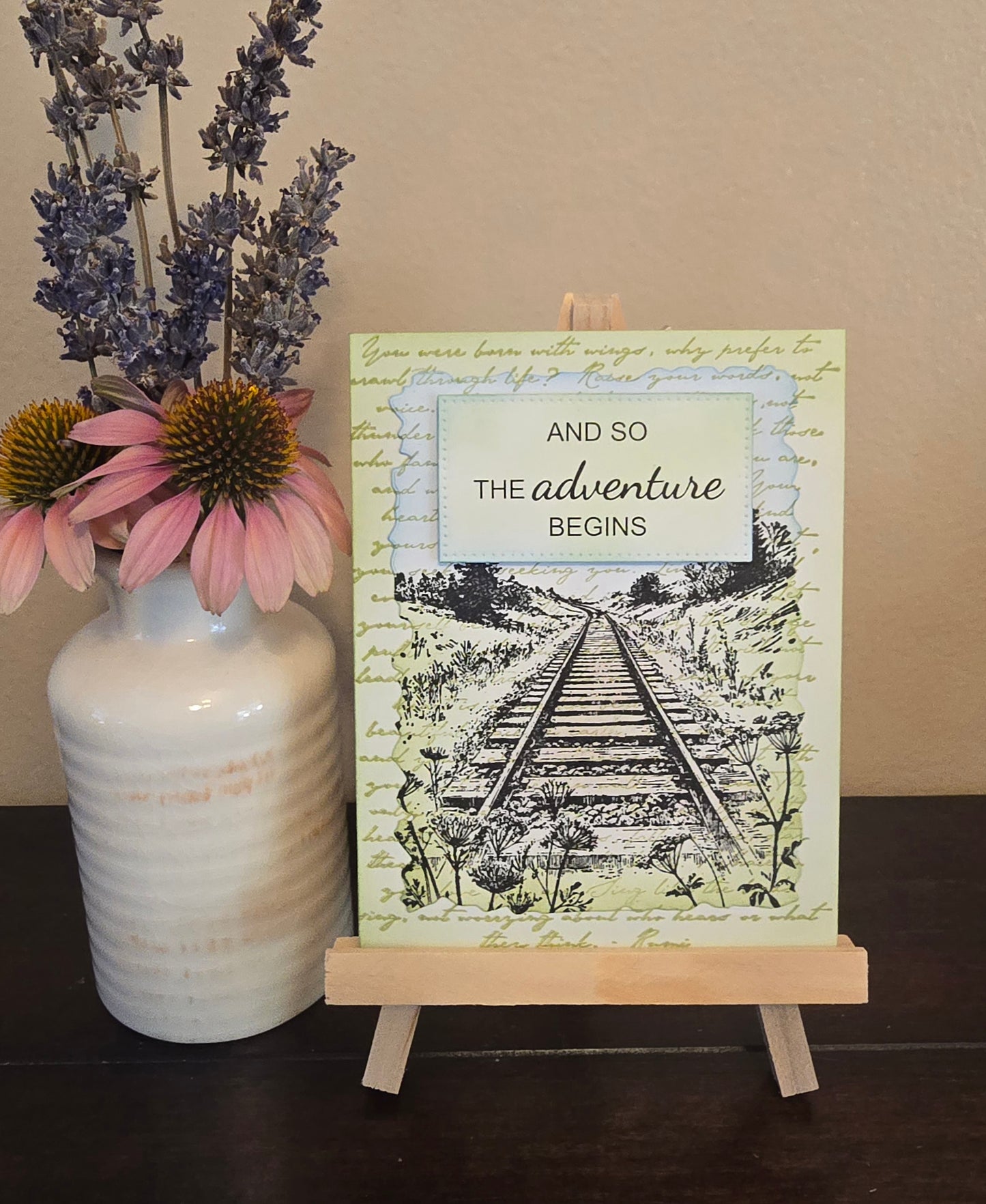 And so the adventure begins - Handmade Wedding Card