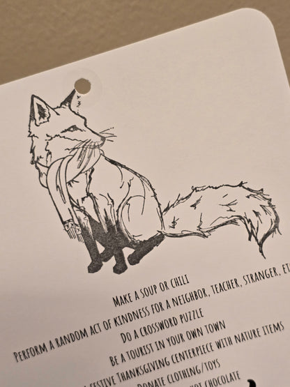 Bucket List Calendar (undated) - Simple Black & White (Magnetic Hanger Hook Included)