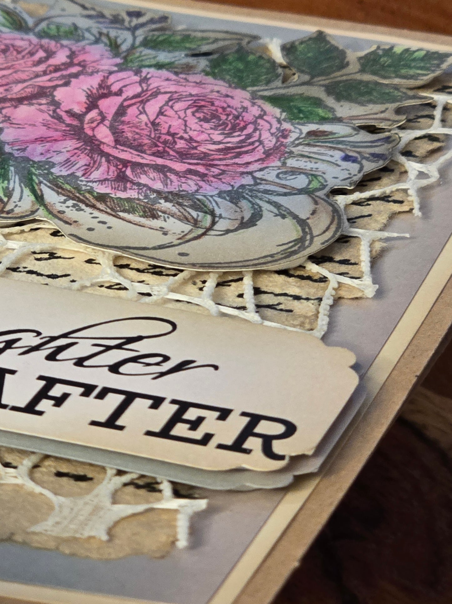 "love & laughter FOREVER AFTER" Handmade Wedding Card