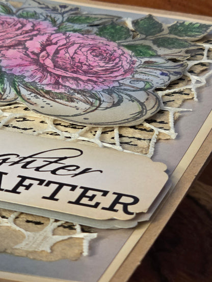 "love & laughter FOREVER AFTER" Handmade Wedding Card