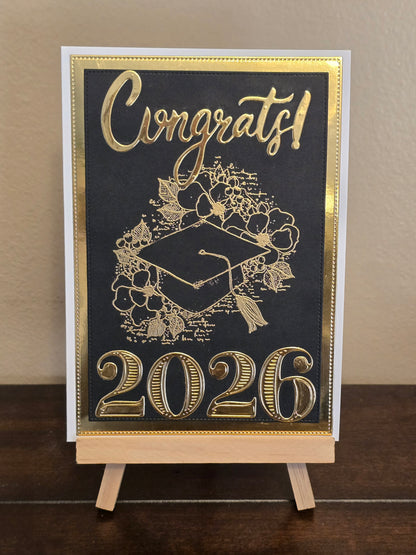 "Congrats" 2026 Handmade Graduation Card