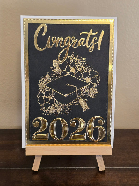"Congrats" 2026 Handmade Graduation Card