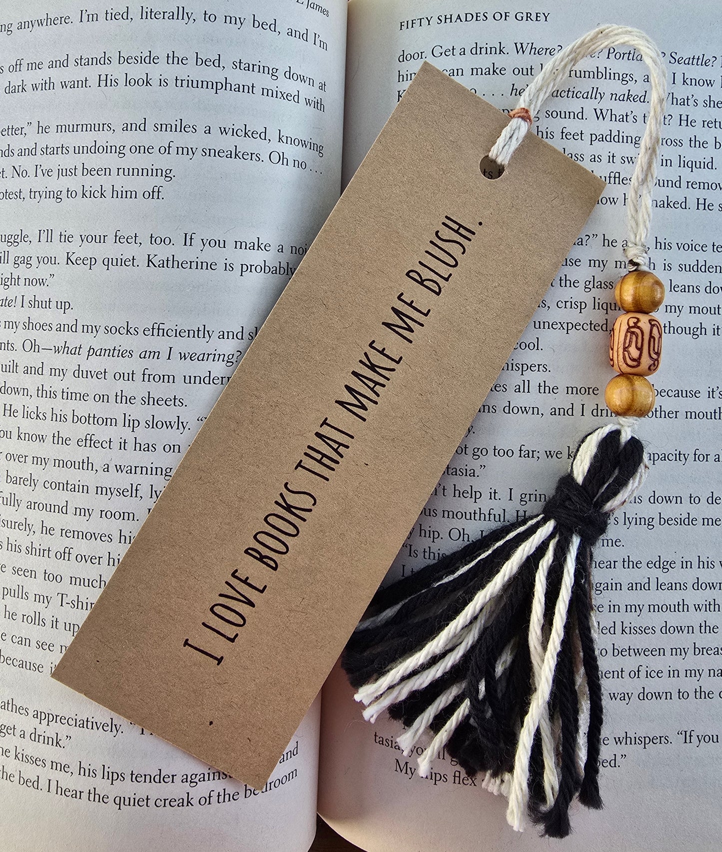 "I love books that make me blush." Bookmark