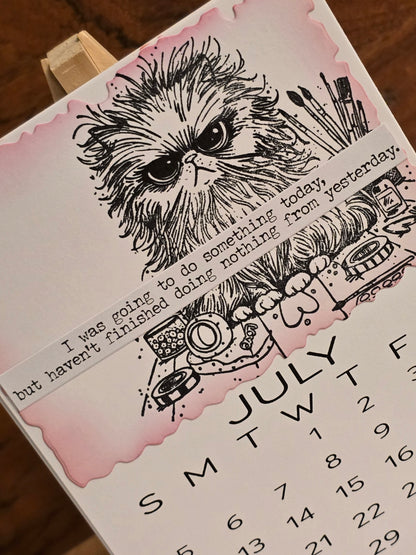 "Animals with Attitude" 2026 Desktop Calendar (Small) - Easel sold separately