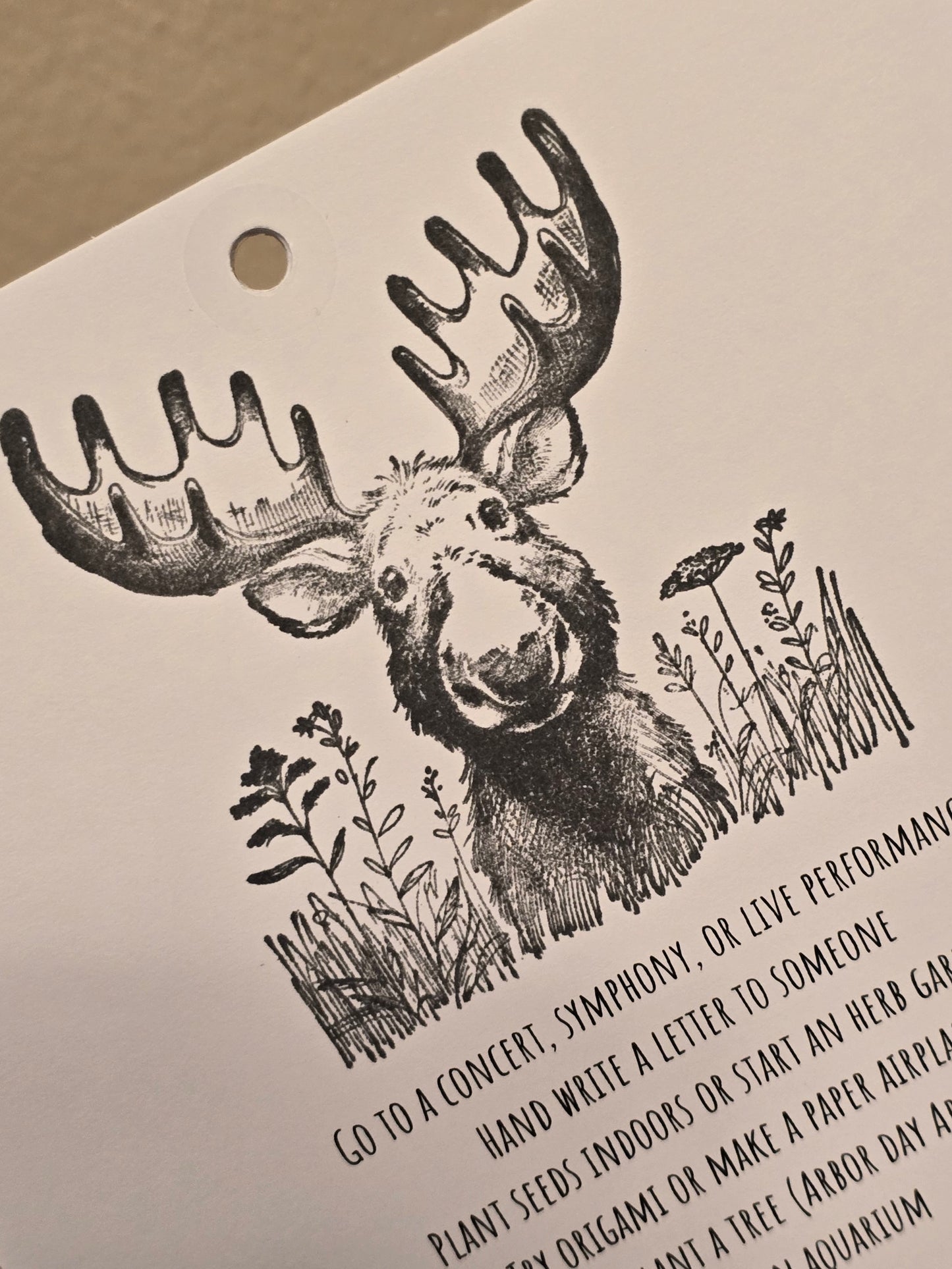 Bucket List Calendar (undated) - Simple Black & White (Magnetic Hanger Hook Included)