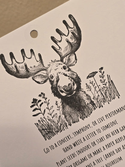 Bucket List Calendar (undated) - Simple Black & White (Magnetic Hanger Hook Included)