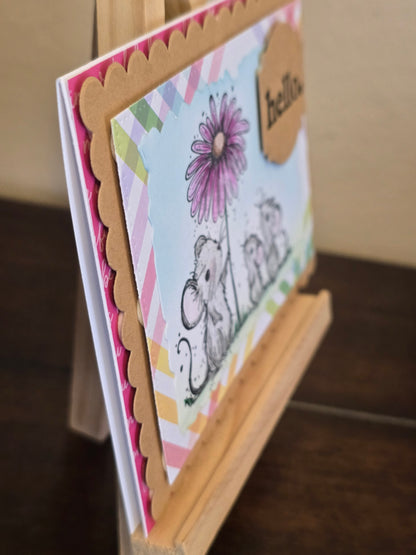 "hello." Handmade Greeting Card