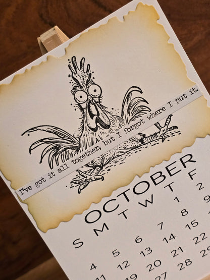 "Animals with Attitude" 2026 Desktop Calendar (Small) - Easel sold separately