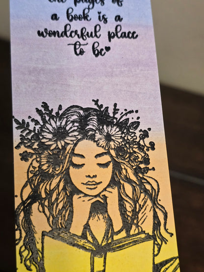 "Between the pages of a book is a wonderful place to be." Watercolor Bookmark