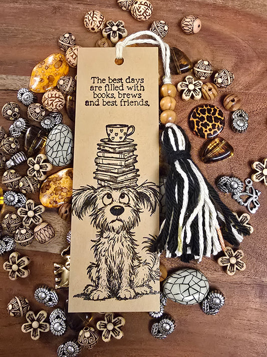 "The best days are filled with books, brews, and best friends." Bookmark