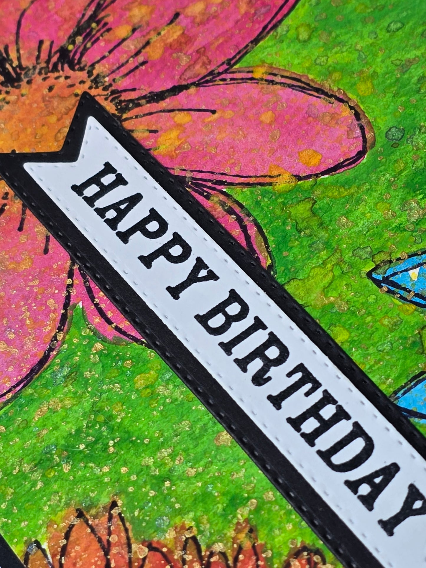 "Happy Birthday" Handmade Watercolor Card