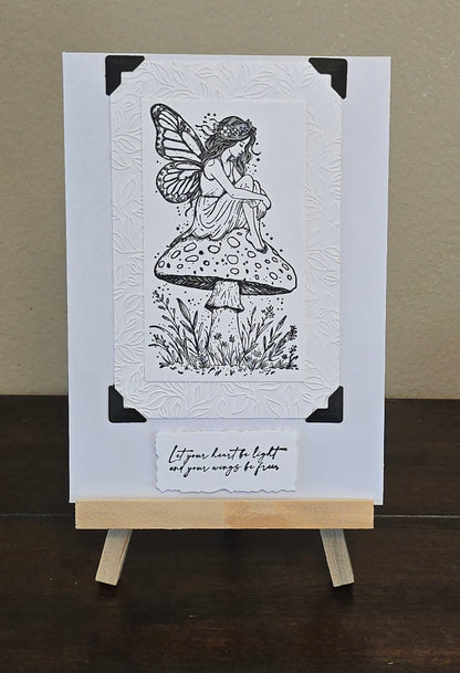 Let your heart be light and your wings be free (Handmade Greeting Card)